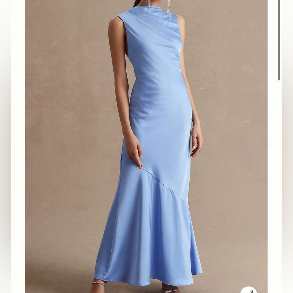 significant other blue satin long gown